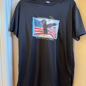 Black Graphic T-Shirt Land of the Free Home of the Brave